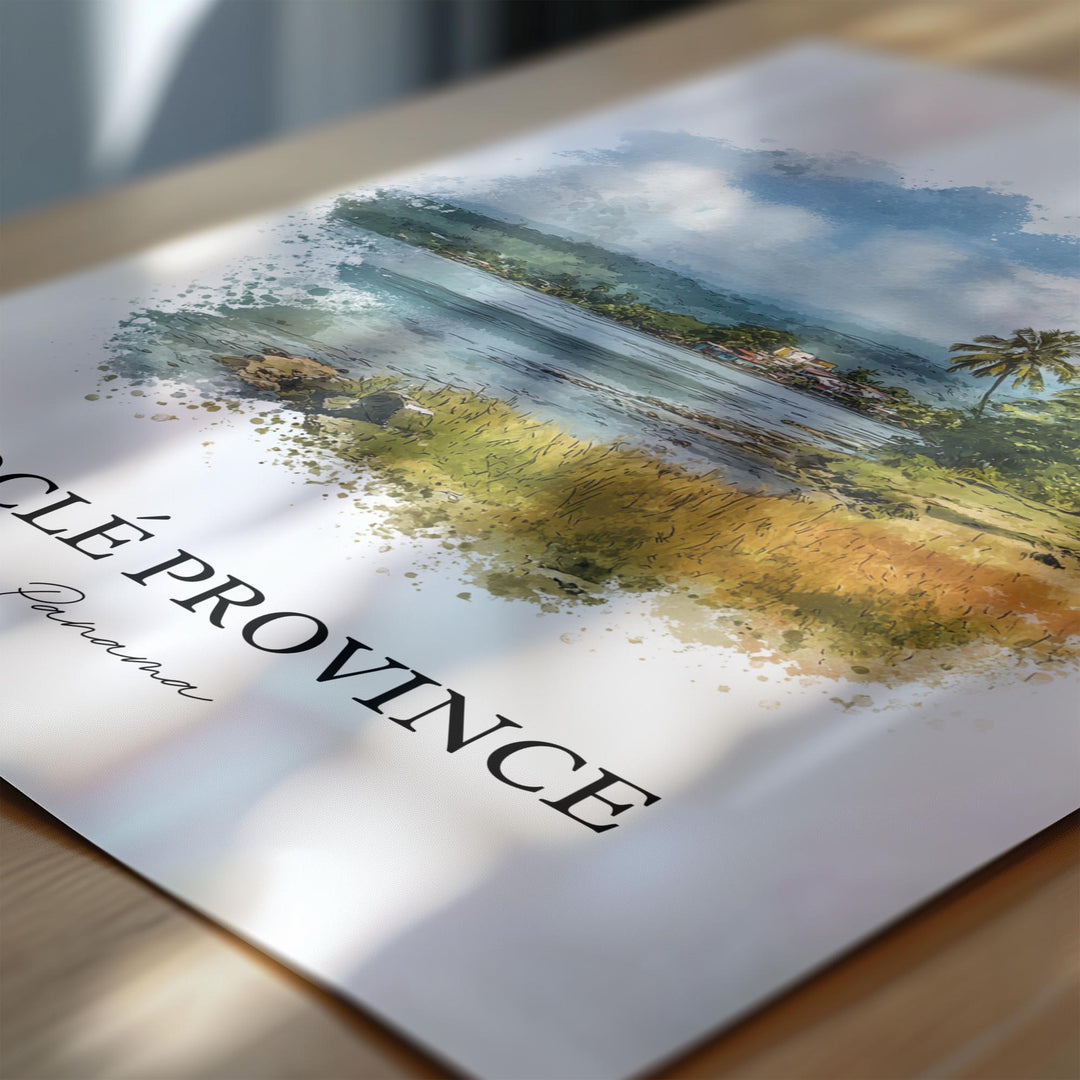 Coclé Province Wall Art, Panama Print, Panama Watercolor Art, Panama Gift, Coclé Panama Travel Print, Travel Poster, Housewarming Gift