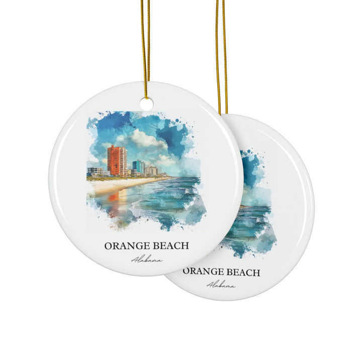 Orange Beach AL Ornament: Unique Alabama Souvenir, Alabama Xmas Decor, and Authentic Orange Beach Gift