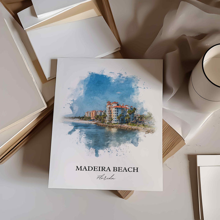 Madeira Beach, Florida – Watercolor Art Print