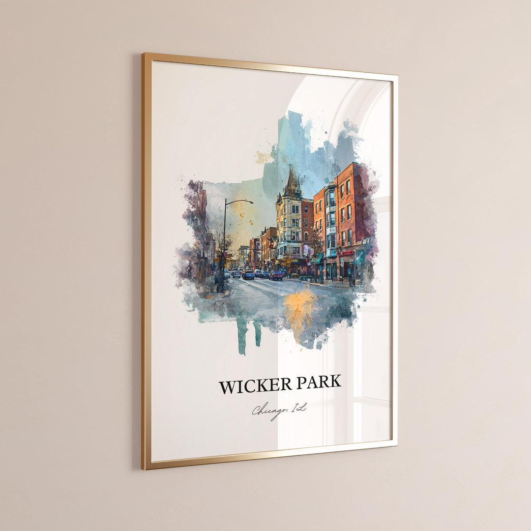 Wicker Park, Illinois – Watercolor Art Print