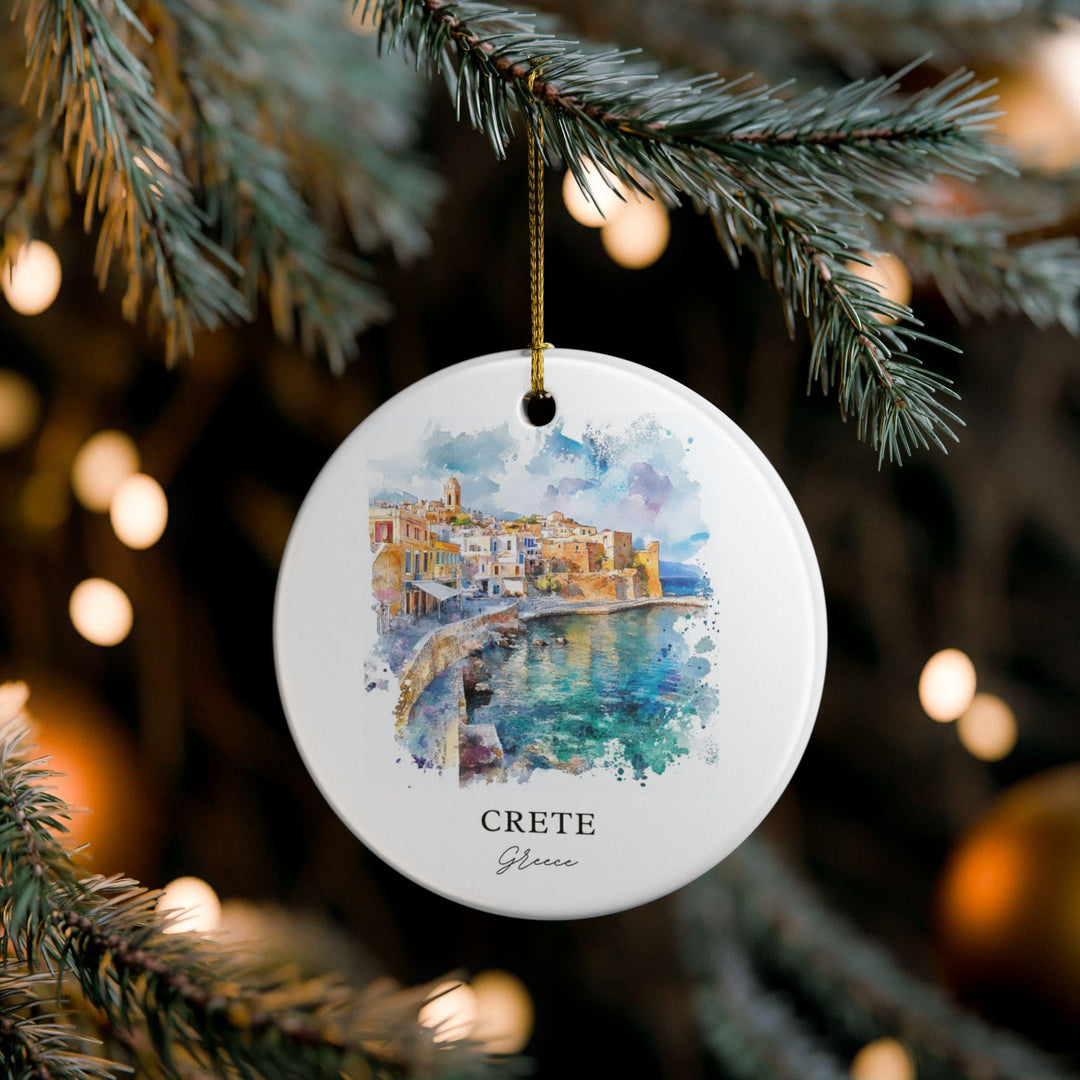 Crete Greece Ornament: Unique Crete Souvenir, Crete Xmas Decor, and Authentic Crete Greece Gift