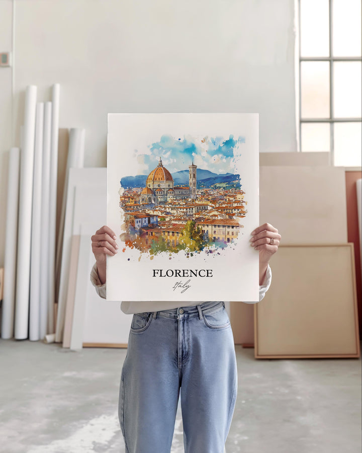 Florence Italy Wall Art, Florence Italia Print, Italy Watercolor Art, Florence Italy Gift, Travel Print, Travel Poster, Housewarming Gift