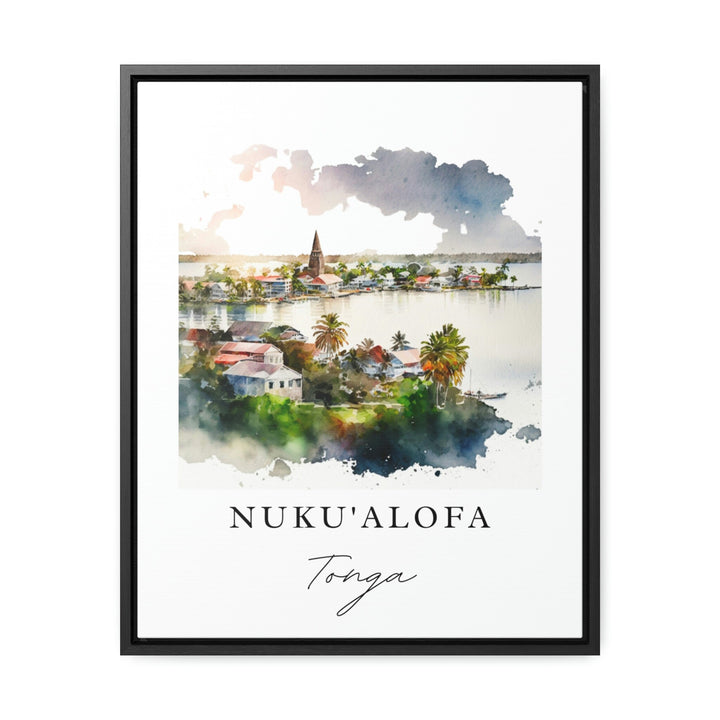 Nuku'Alofa traditional travel art - Tonga, NukuAlofa poster, Wedding gift, Birthday present, Custom Text, Personalised Gift