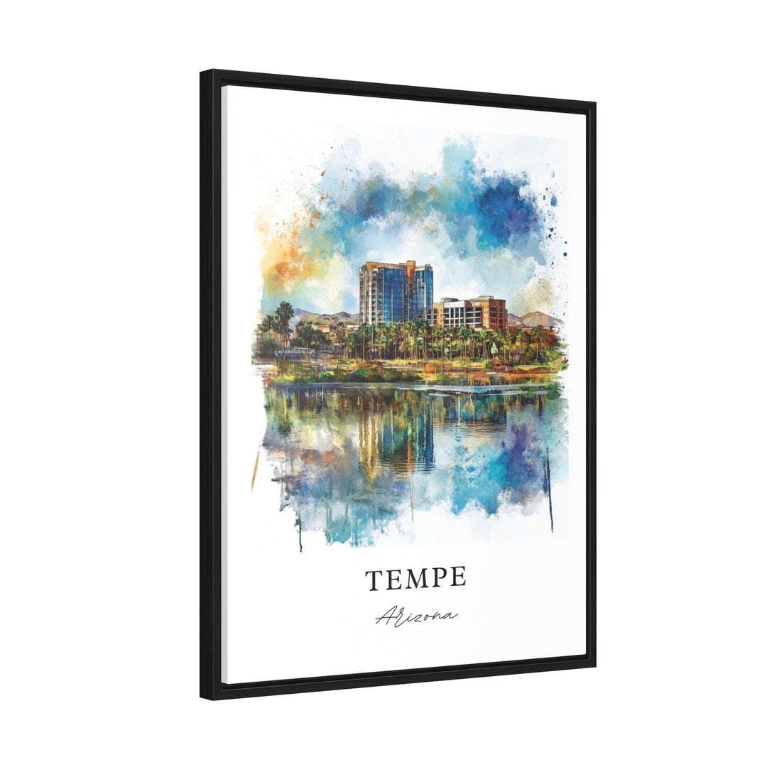 Tempe AZ Wall Art, Tempe Arizona Print, Tempe Watercolor Art, Tempe Arizona Gift,