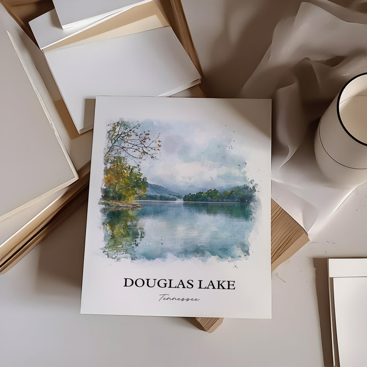 Douglas Lake Wall Art, Pigeon Forge Print, Great Smokies Artwork, Douglas Lake TN Gift, Travel Print, Travel Poster, Housewarming Gift