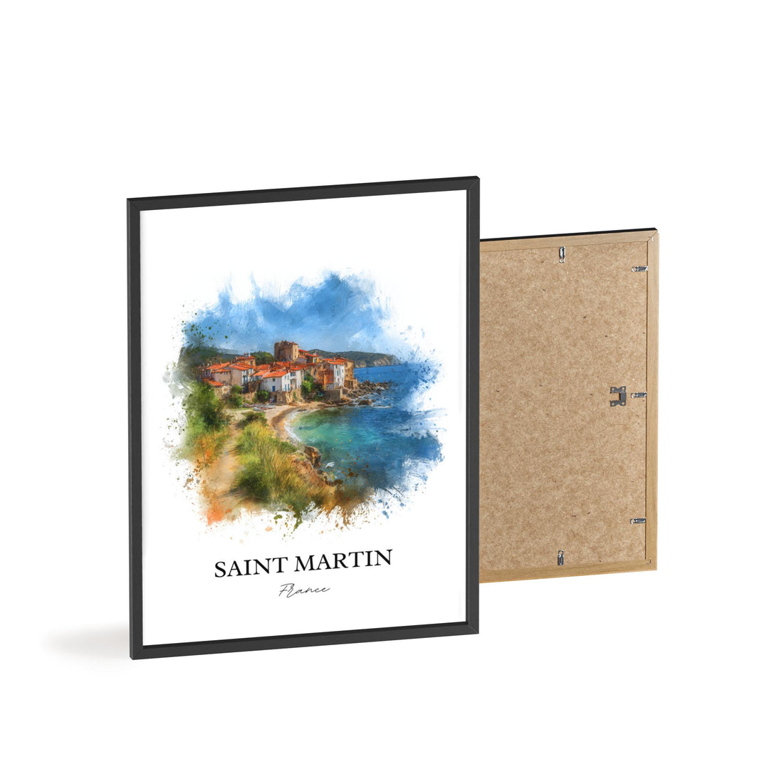 Saint Martin Wall Art, St. Martin Print, Caribbean Watercolor Art, Caribbean Gift, St. Maarten Print, Travel Poster, Housewarming Gift