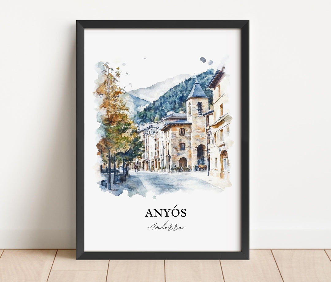 La Massana, Andorra – Watercolor Art Print