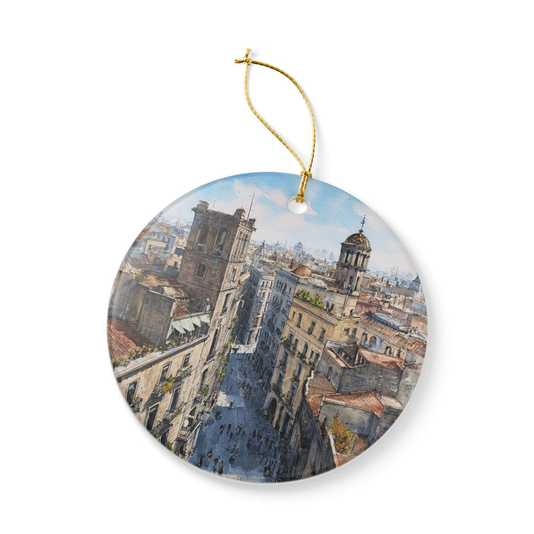 Barcelona Ornament: Unique Barcelona Souvenir, Barcelona Spain Xmas Decor, and Authentic Barcelona Skyline Gift
