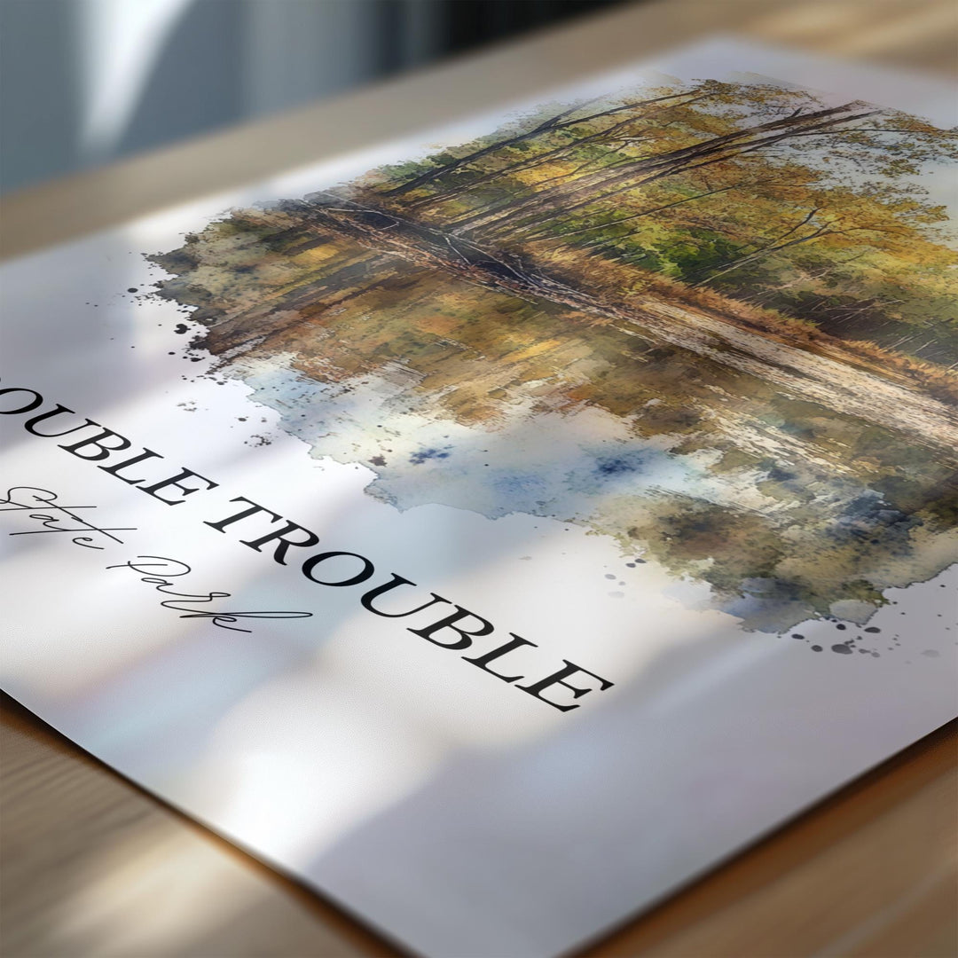Double Trouble State Park Art, Ocean County Print, NJ Watercolor Art, Double Trouble Park, Travel Print, Travel Poster, Housewarming Gift