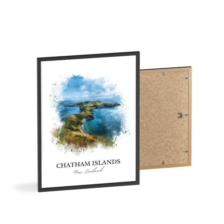 Chatham Islands Wall Art, New Zealand Print, New Zealand Watercolor Art, Chatham Island Gift, Travel Print, Travel Poster, Housewarming Gift