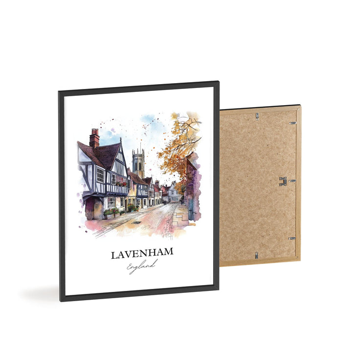 Lavenham Wall Art, Babergh District Print, Suffolk England Watercolor, Lavenham England Gift, Travel Print, Travel Poster, Housewarming Gift
