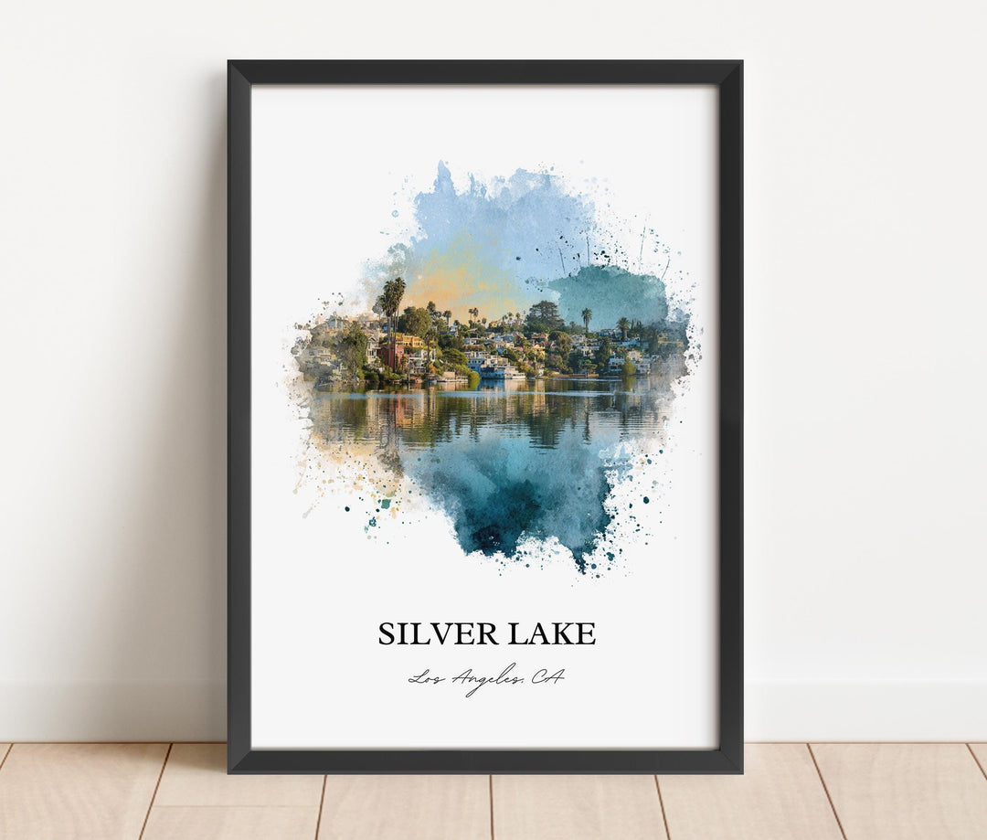 Silver Lake, California – Watercolor Art Print