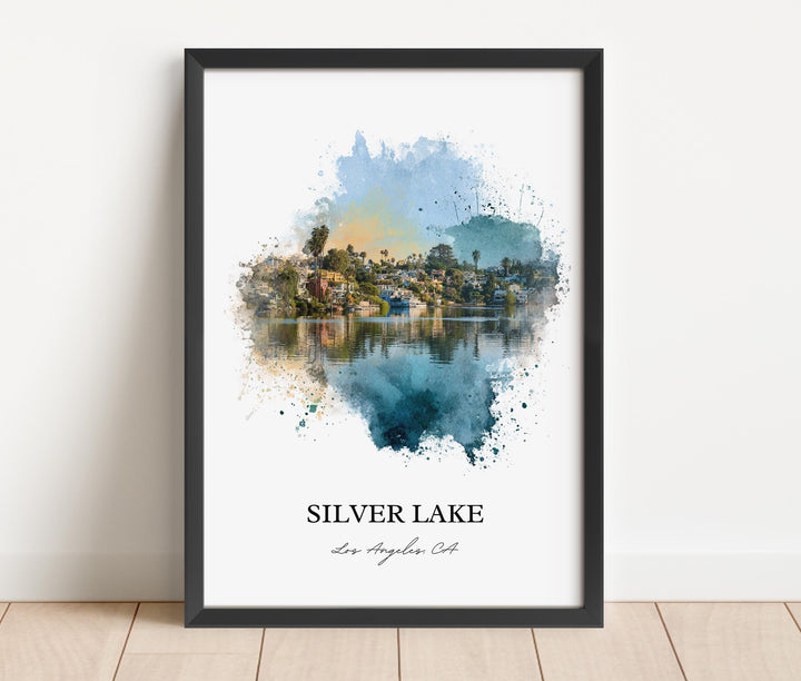 Silver Lake, California – Watercolor Art Print