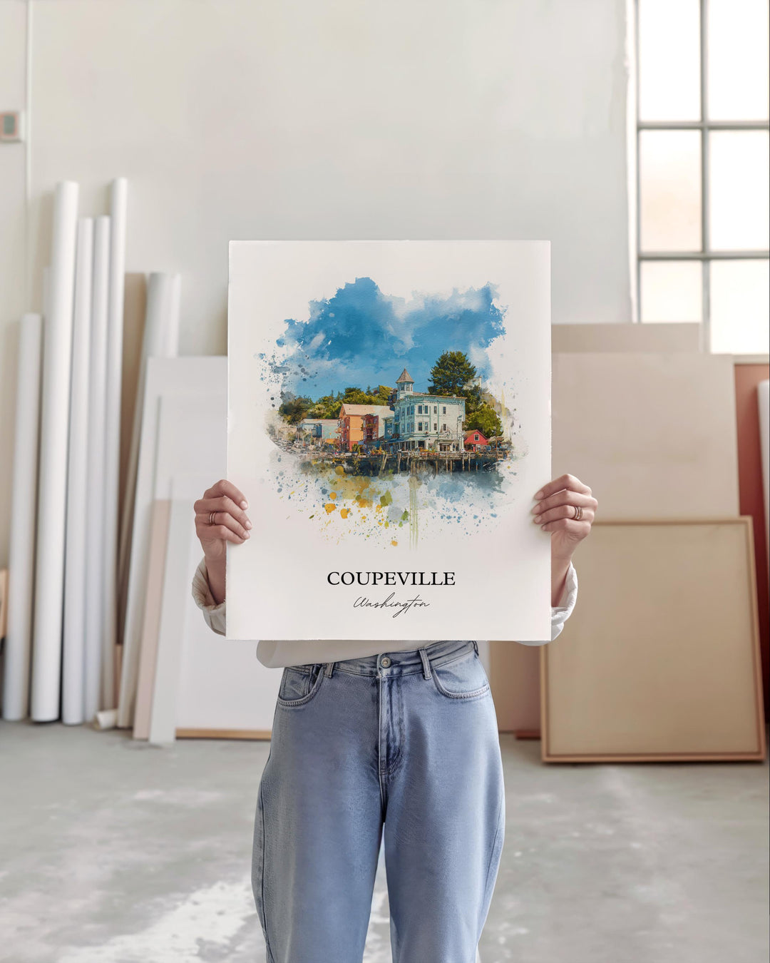 Coupeville, WA – Watercolor Art Print
