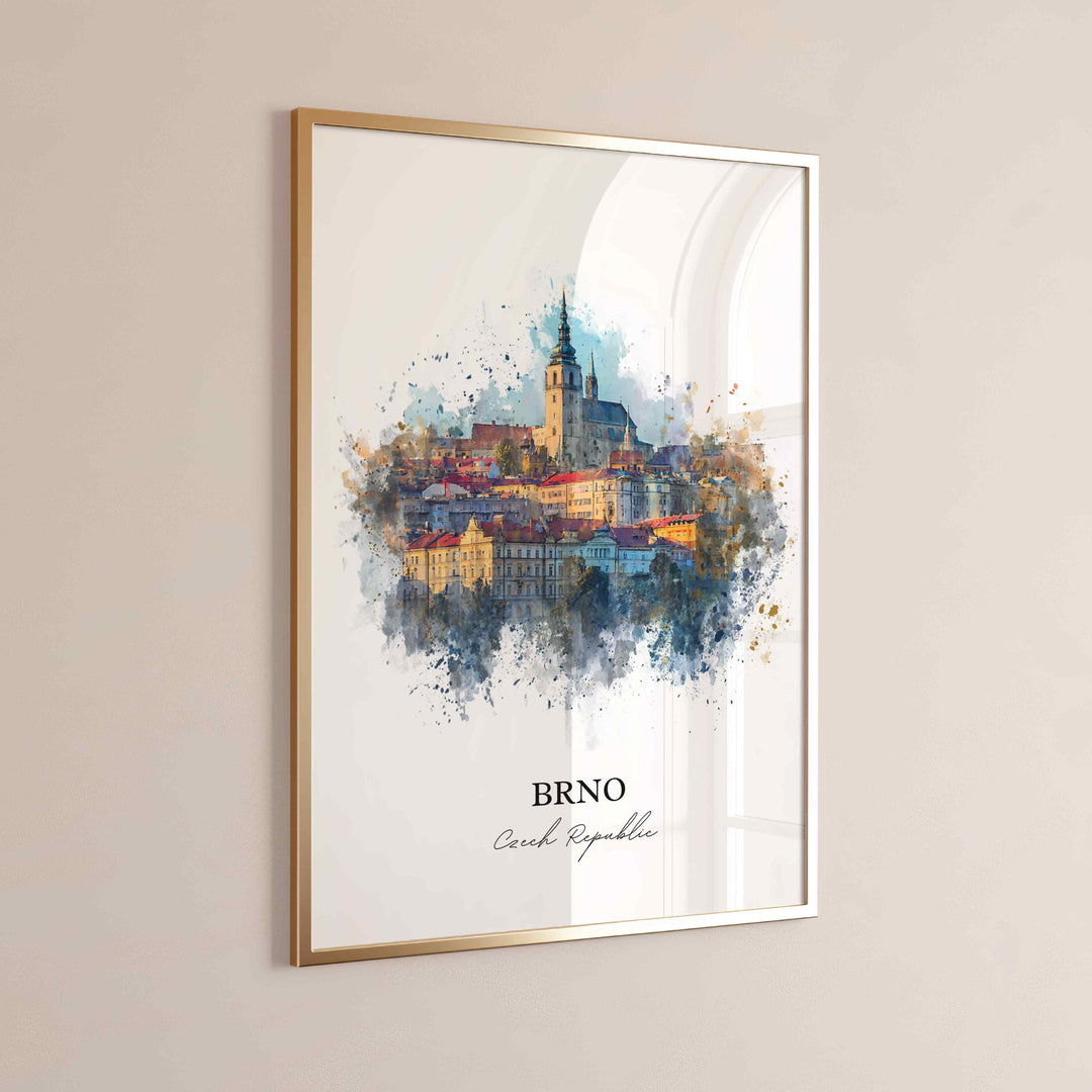 Brno, Czech Republic – Watercolor Art Print