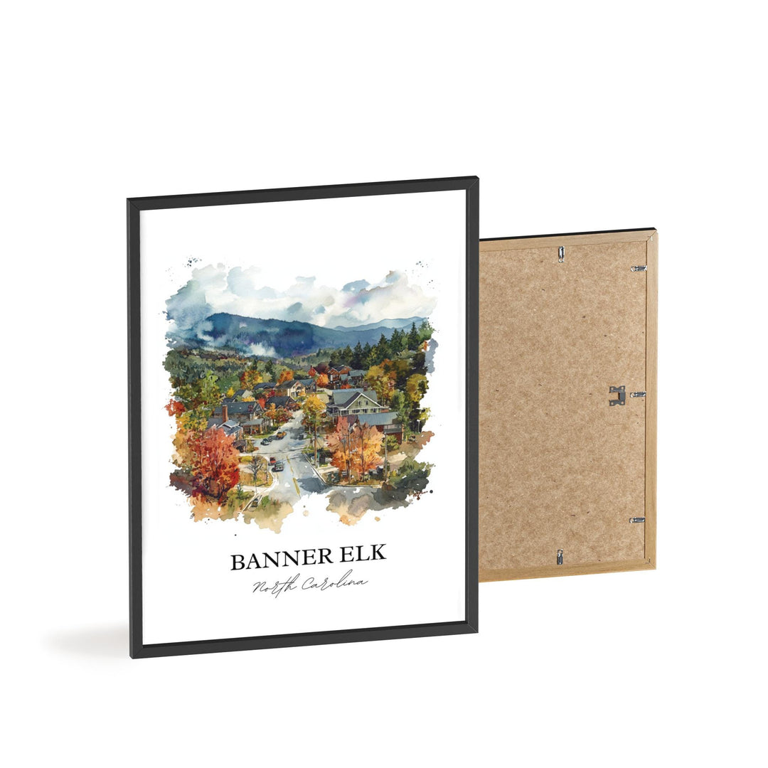 Banner Elk NC Wall Art, Blue Ridge NC Print, North Carolina Watercolor, Banner Elk NC Gift, Travel Print, Travel Poster, Housewarming Gift