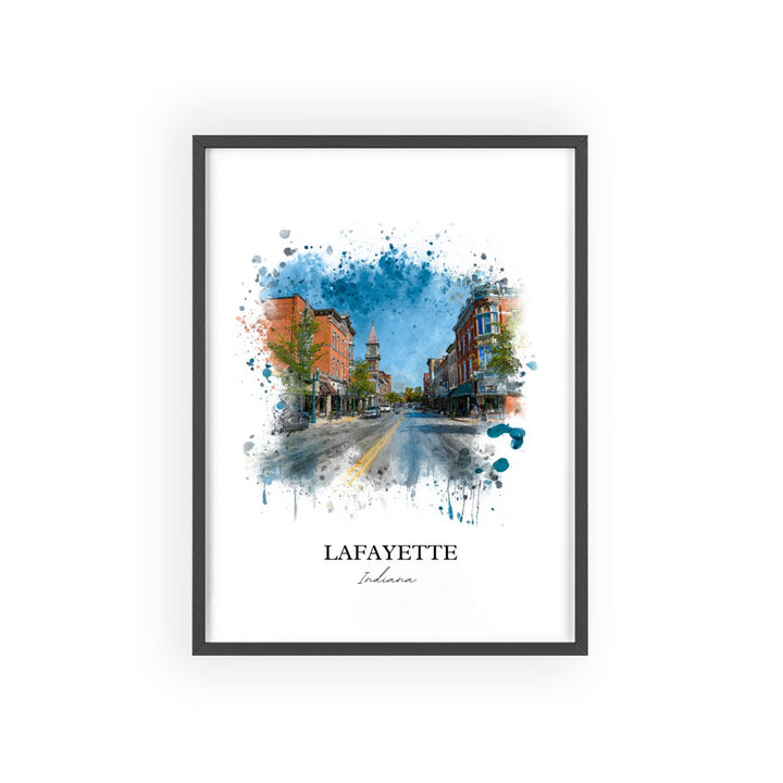 Lafayette, Indiana – Watercolor Art Print