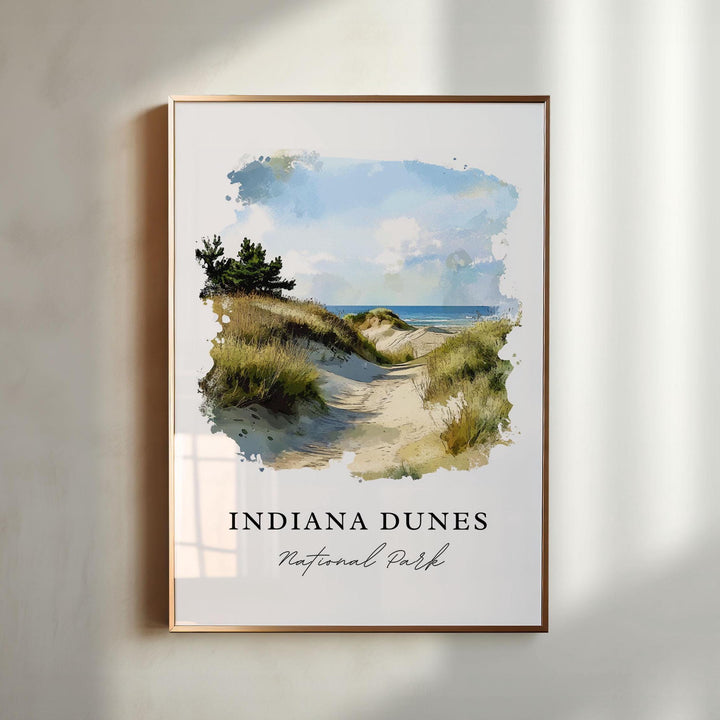 Indiana Dunes Wall Art, Indiana Dunes Print, Indiana Dunes Watercolor, Chesterton IN Gift,