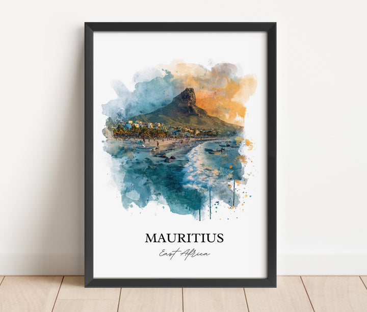 Mauritius Wall Art, Mauritius Print, Mauritius Watercolor Art, East Africa Gift, Travel Print, Travel Poster, Housewarming Gift
