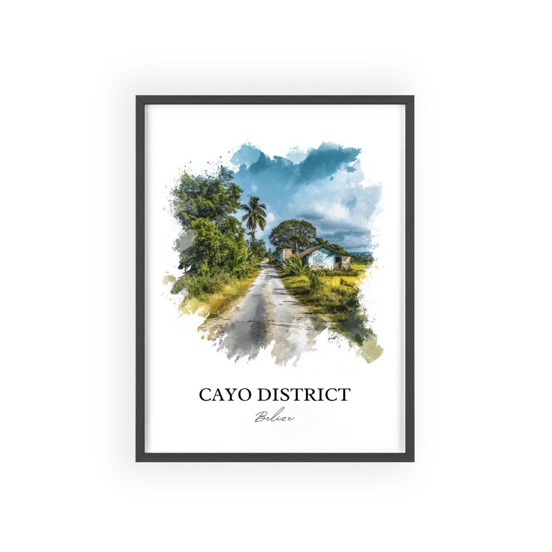 Cayo District Wall Art, Honduras Print, Honduras Watercolor Art, Cayo District Gift, Honduras Travel Print, Travel Poster, Housewarming Gift