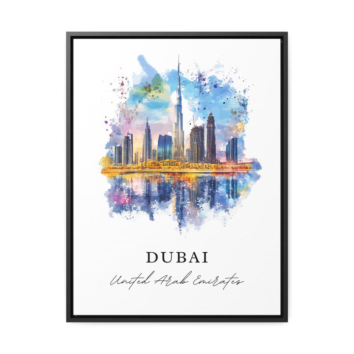 Dubai Wall Art, Dubai Skyline Print, Dubai Watercolor Art, Dubai UAE Gift, Burj Khalifa Print, Travel Poster, Housewarming Gift