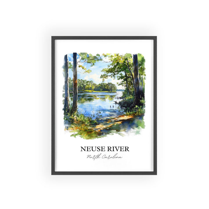 Neuse River Wall Art, Neuse River NC Print, North Carolina Watercolor Art, Piedmont NC Gift, Travel Print, Travel Poster, Housewarming Gift