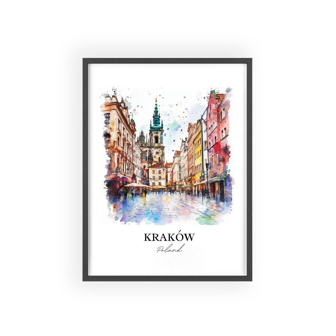 Kraków Wall Art, Kraków Poland Print, Poland Watercolor Art, Kraków Poland Gift, Travel Print, Travel Poster, Housewarming Gift