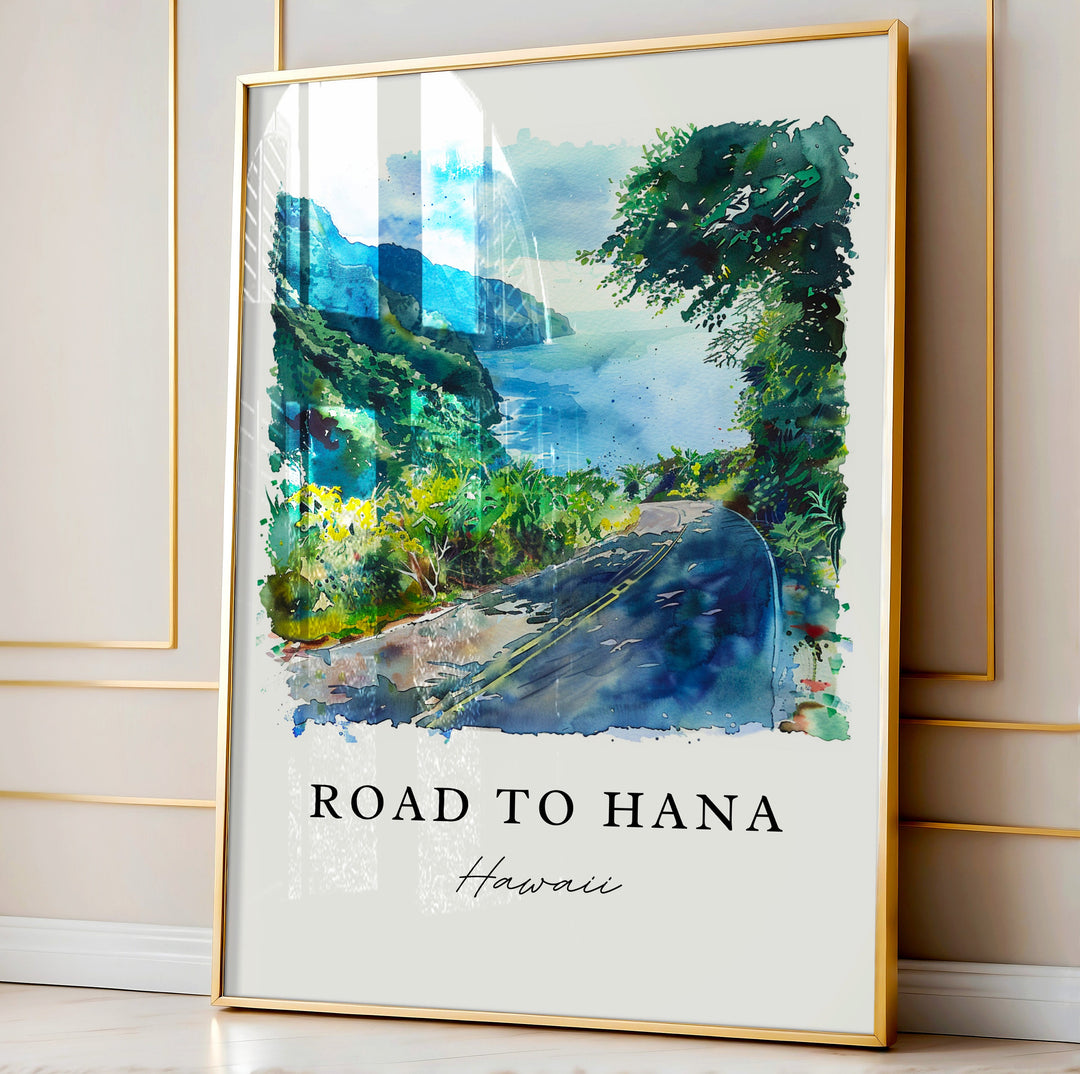 Road to Hana Art Print, Hawaii Print, Road to Hana Wall Art, Maui Gift, Travel Print, Travel Poster, Travel Gift, Housewarming Gift