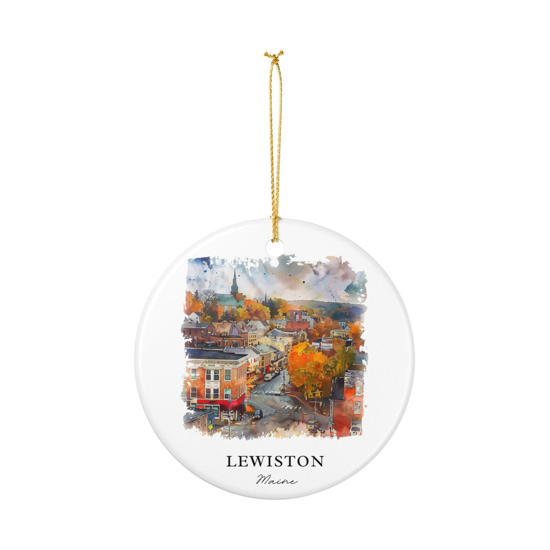Lewiston Maine Ornament: Unique Lewiston ME Souvenir, Maine Xmas Decor, and Authentic Lewiston Maine Gift