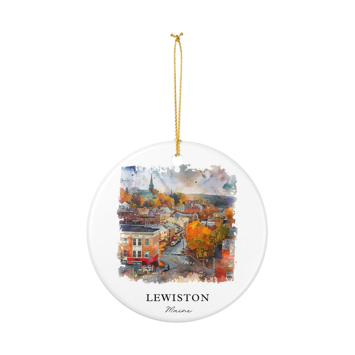 Lewiston Maine Ornament: Unique Lewiston ME Souvenir, Maine Xmas Decor, and Authentic Lewiston Maine Gift