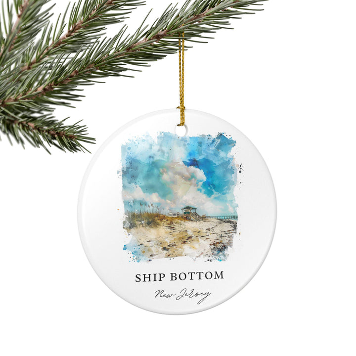 Ship Bottom NJ Ornament: Unique Ship Bottom Souvenir, Ship Bottom NJ Xmas Decor, and Authentic Jersey Shore Gift