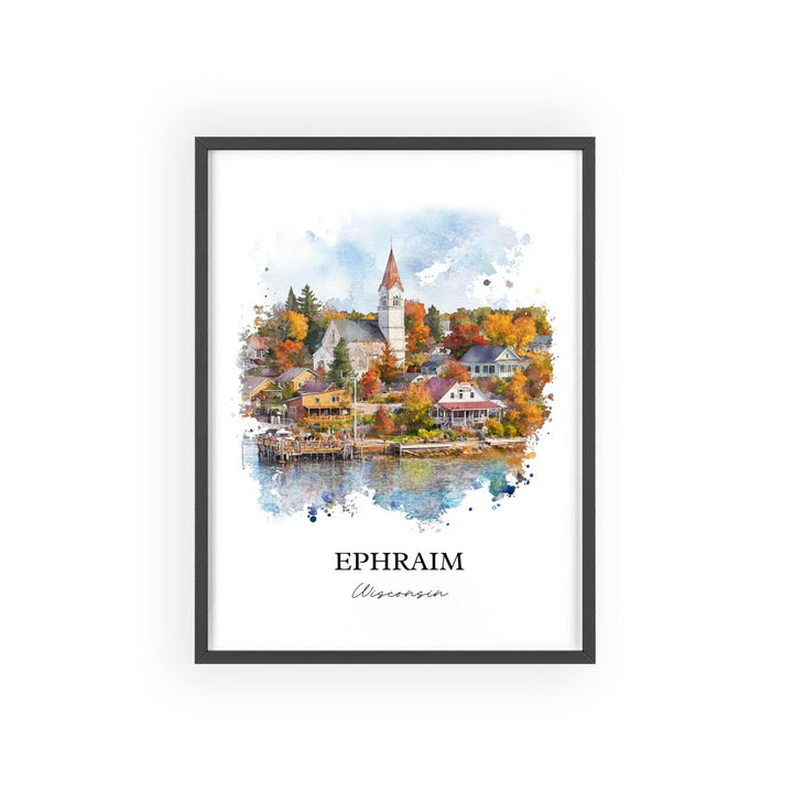 Ephraim WI Wall Art, Ephraim Print, Wisconsin Watercolor Art, Ephraim Wisconsin Gift, Travel Print, Travel Poster, Housewarming Gift