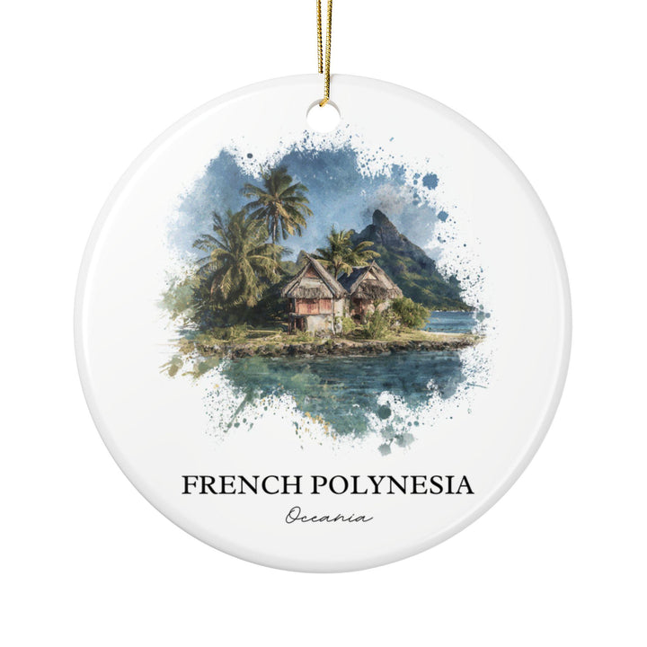 French Polynesia Ornament: Unique French Polynesia Souvenir, French Polynesia Xmas Decor, and Authentic French Polynesia Gift