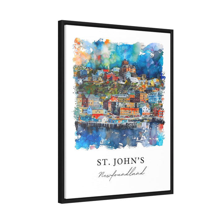 St Johns Newfoundland Wall Art, St Johns Print, Newfoundland Watercolor, Labrador Canada Gift, Travel Print, Housewarming Gift