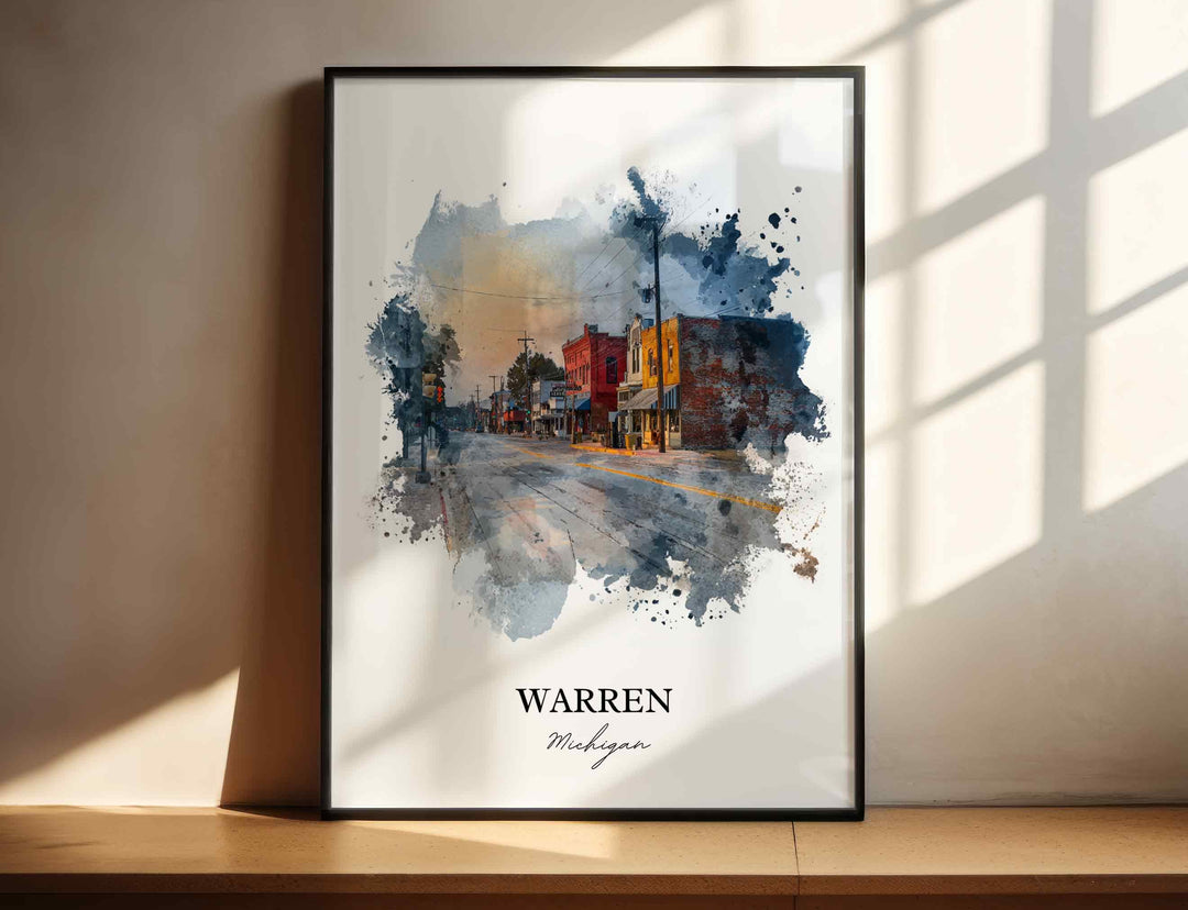 Warren, Michigan – Watercolor Art Print