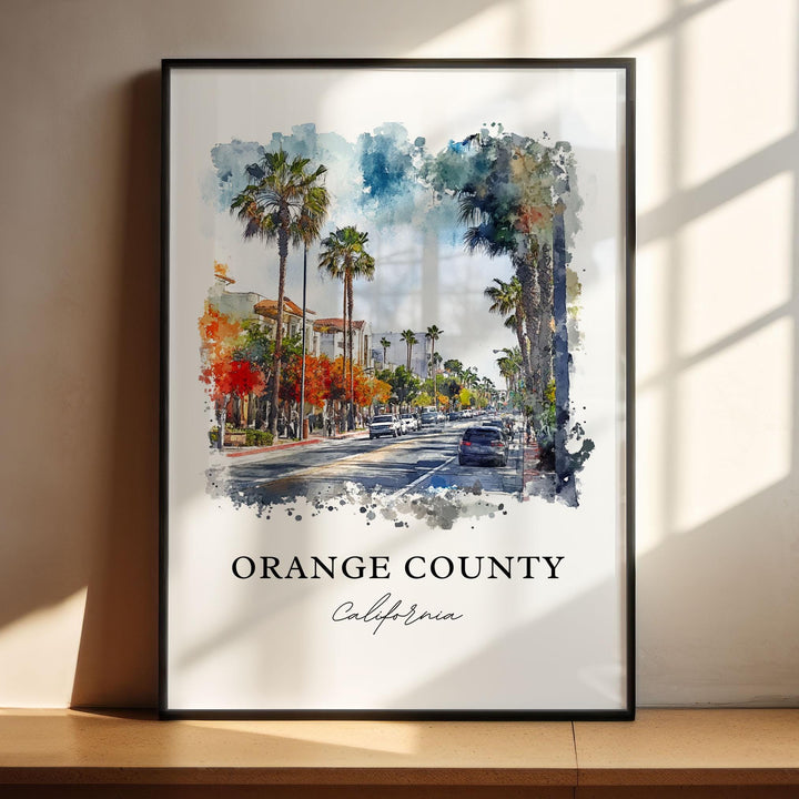 Orange County, California – Watercolor Art Print
