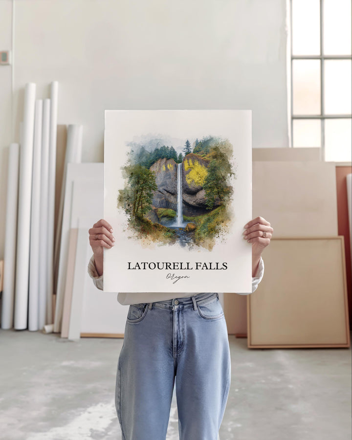 Latourell Falls Wall Art, Columbia River Gorge Print, Oregon Artwork, Latourell Falls Gift, Travel Print, Travel Poster, Housewarming Gift