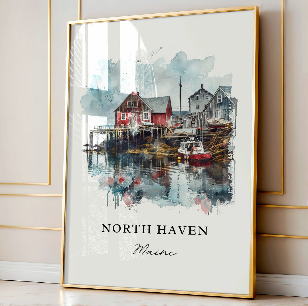 North Haven, Maine, Maine – Watercolor Art Print