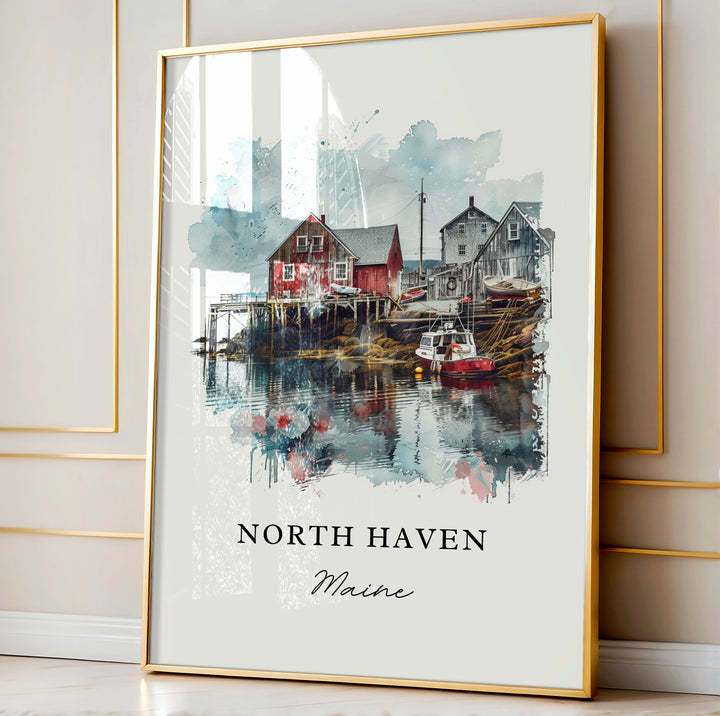 North Haven, Maine, Maine – Watercolor Art Print