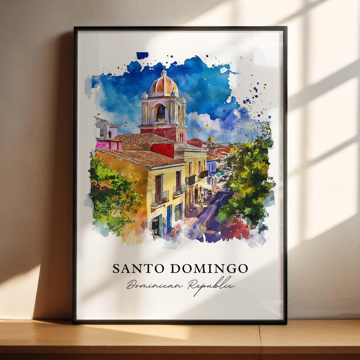 Santo Domingo Wall Art, Santo Domingo Print, Santo Domingo DR Watercolor, DR Gift,