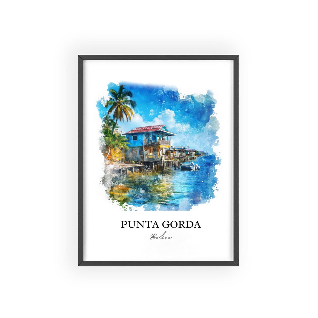 Punta Gorda, Belize – Watercolor Art Print