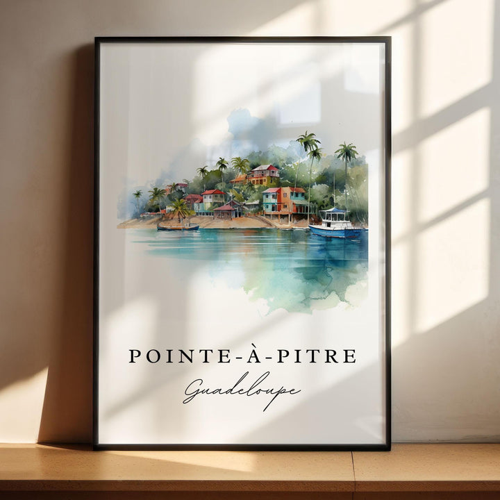 Pointe-A-Pitre wall art - Guadeloupe, Point a Pitre poster, Guadeloupe Wedding gift, Birthday present, Custom Text, Personalized Gift