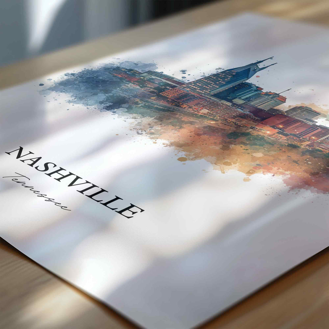 Nashville, Tennessee – Watercolor Art Print