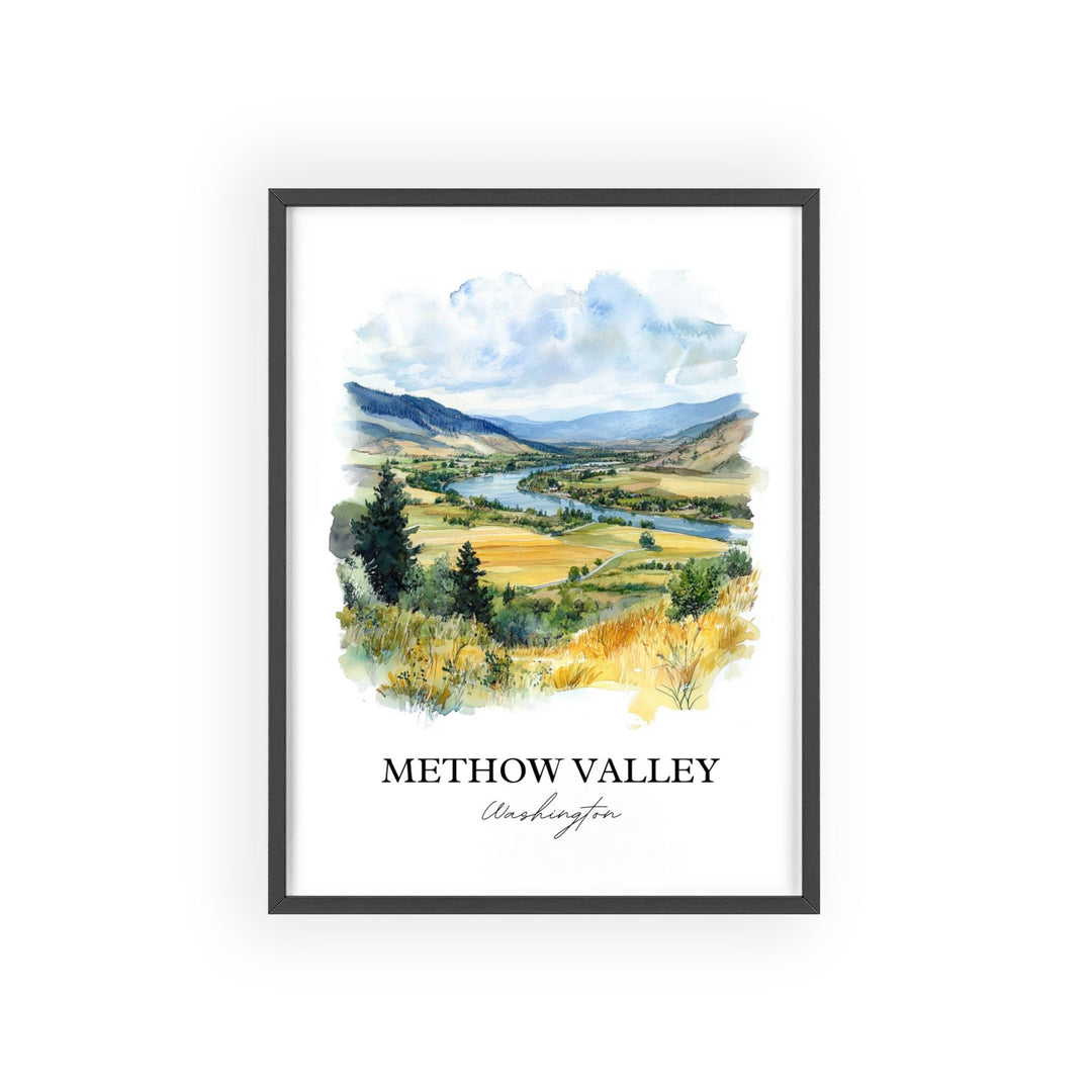 Methow Vally Wall Art, North Cascades WA Print, Washington Watercolor Art, Methow Vally Gift, Travel Print, Travel Poster, Housewarming Gift