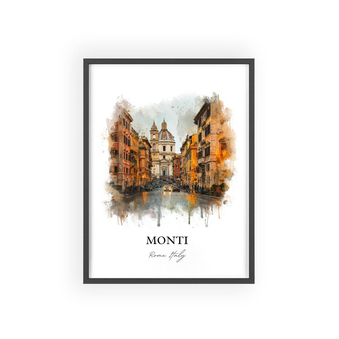 Monti Rome, Italy – Watercolor Art Print
