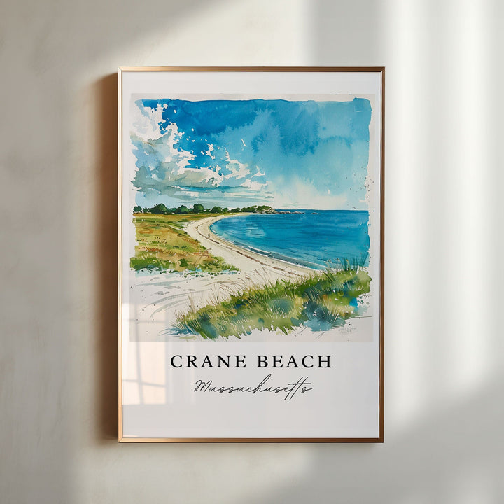 Crane Beach MA Art, Crane Beach Print, Ipswich Wall Art, Ipswich MA Gift, Travel Print, Travel Poster, Travel Gift, Housewarming Gift