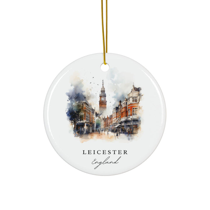 Leicester England Ornament: Unique Leicester Souvenir, England Xmas Decor, and Authentic Leicester Gift