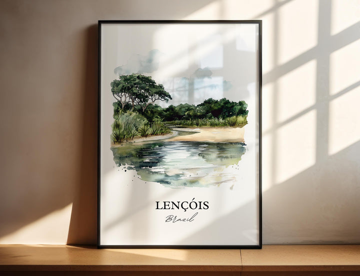Lencóis Wall Art, Bahia Brazil Print, Brazil Watercolor Art, Lencóis Brazil Gift, Travel Print, Travel Poster, Housewarming Gift