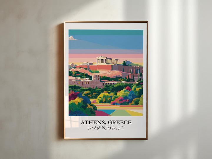 Athens Greece Art, Athens Retro Travel Art, Athens Greece Home Decor, Greece Gift, Greece Travel Art, Travel Prints, Housewarming Gift