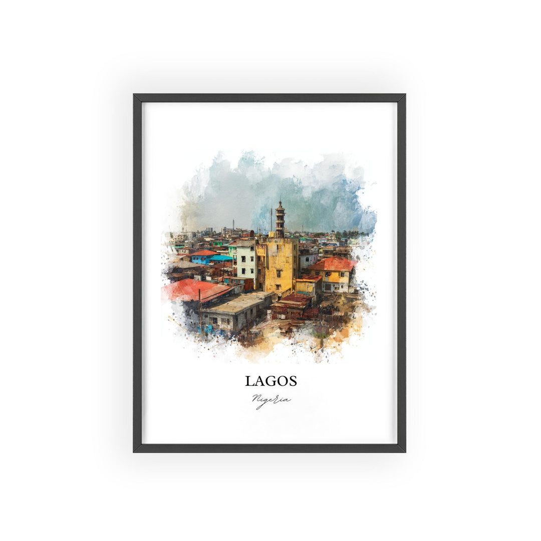 Lagos, Nigeria – Watercolor Art Print